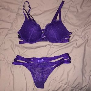 Purple lace strapped VS outfit